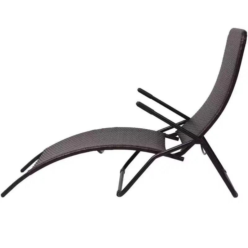 vidaXL Sun Lounger Poly Rattan, Powder-Coated Steel Medium