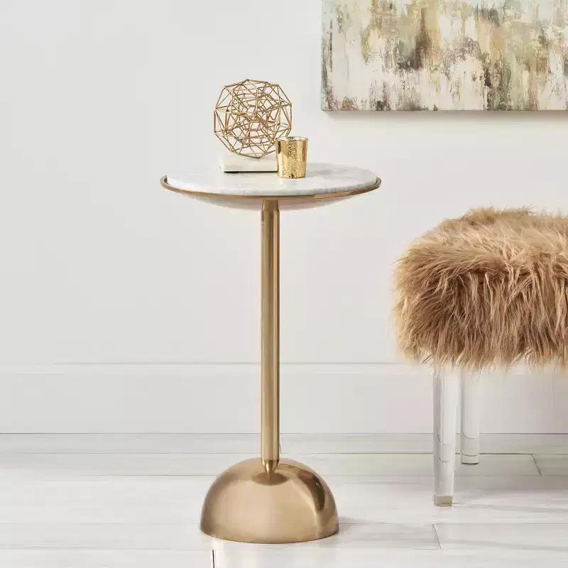 Christopher Knight Home Marcia Modern Aluminum Accent Table with Marble Table Top