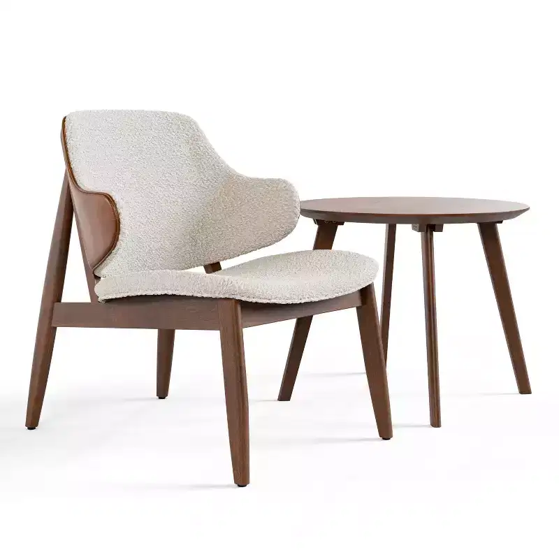HOMES: Inside + Out 2pc Creekside Mid-Century Modern Accent Table Set with Chair Walnut