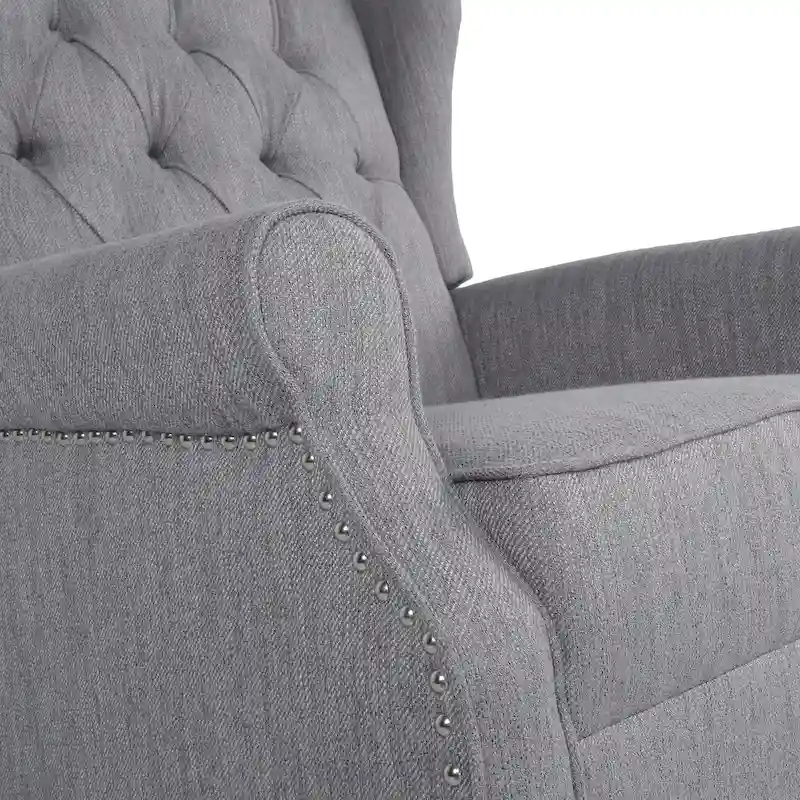 Dobles Fabric Tufted Wingback Rocking Chair by Christopher Knight Home