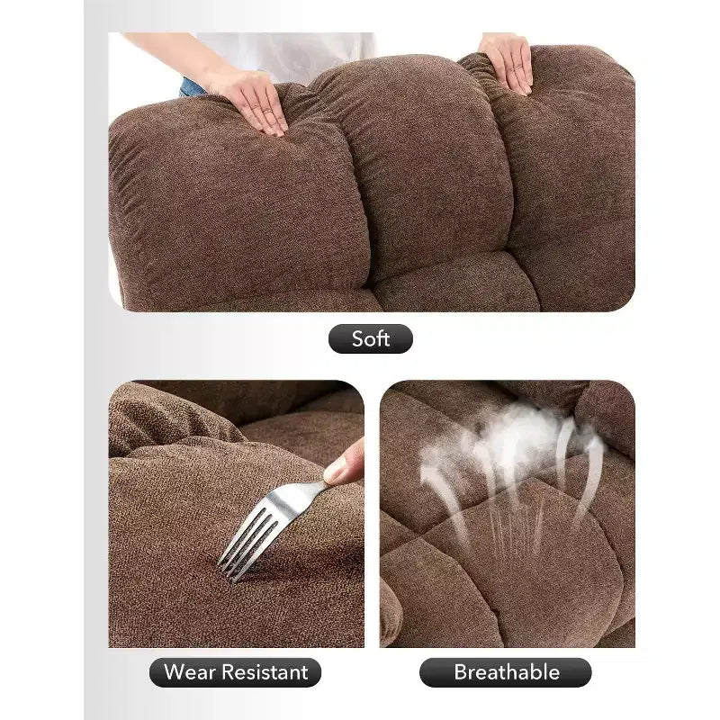 Rocking Recliner Chair, 360 Swivel Rocker, Lazy Boy Recliner Single Sofa, Extra Wide Manual Recliners, Chenille Upholstery Overstuffed Soft