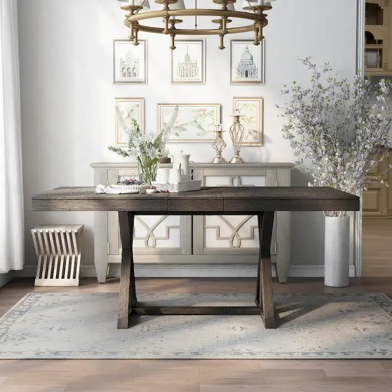 Carbon Loft Valjean Rustic Grey 78-inch Wood Wood Expandable Dining Table
