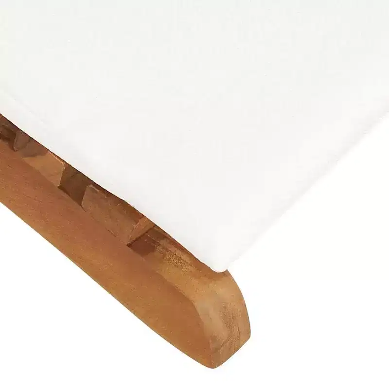 vidaXL Sunlounger Cream White Fine sanded teak hardwood Standard
