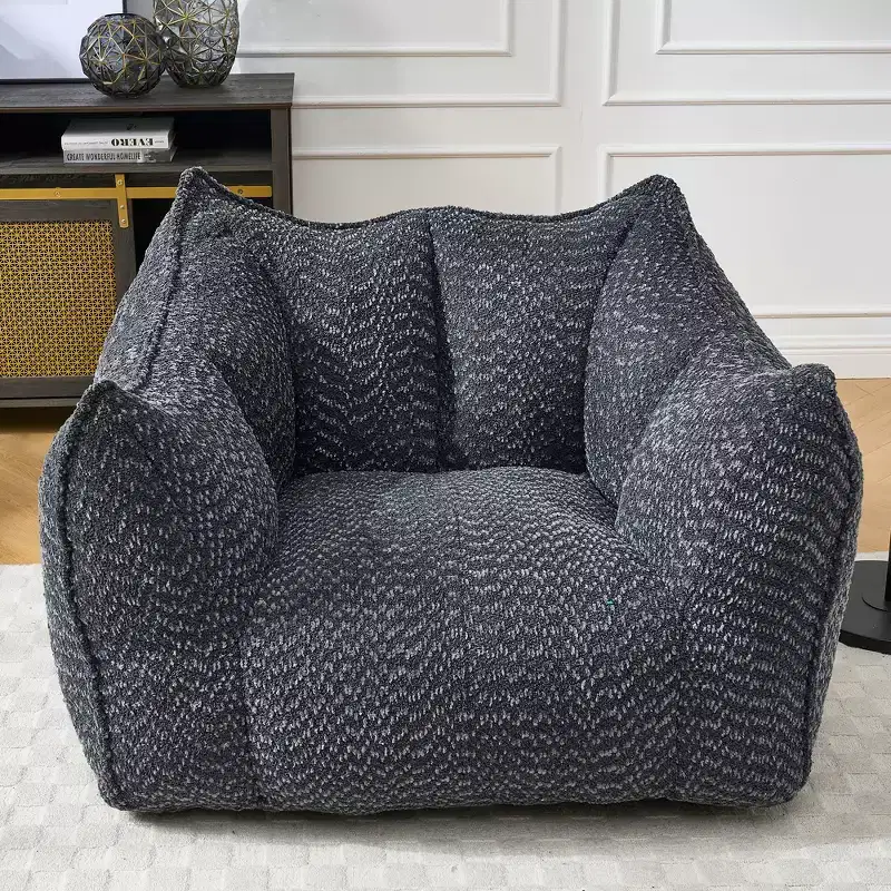 Bean Bag Chair, Lazy Floor Sofa Couch for Adults, Fireside Chair with Ergonomic Design, Memory Foam Lounge Chair for Living Room Bedroom