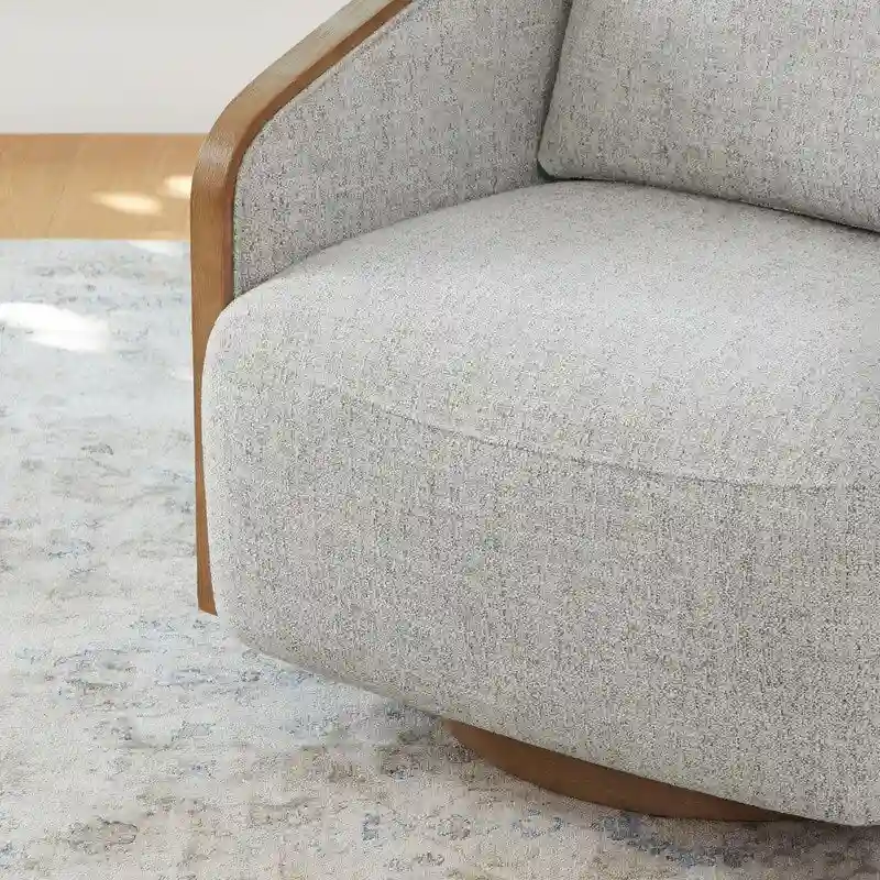 Skyler Modern Upholstered Living Room Swivel Bucket Accent Chair