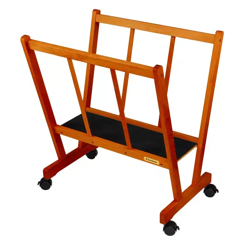 Wood Large Print Rack with Castors - Perfect for Display of Canvas, Art, Prints, Panels, Posters, Art Gallery Shows, Storage