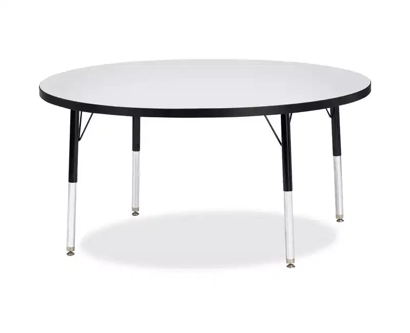 Jonti-Craft Berries Elementary Height Color Edge Round Table 48 x 48 in Black