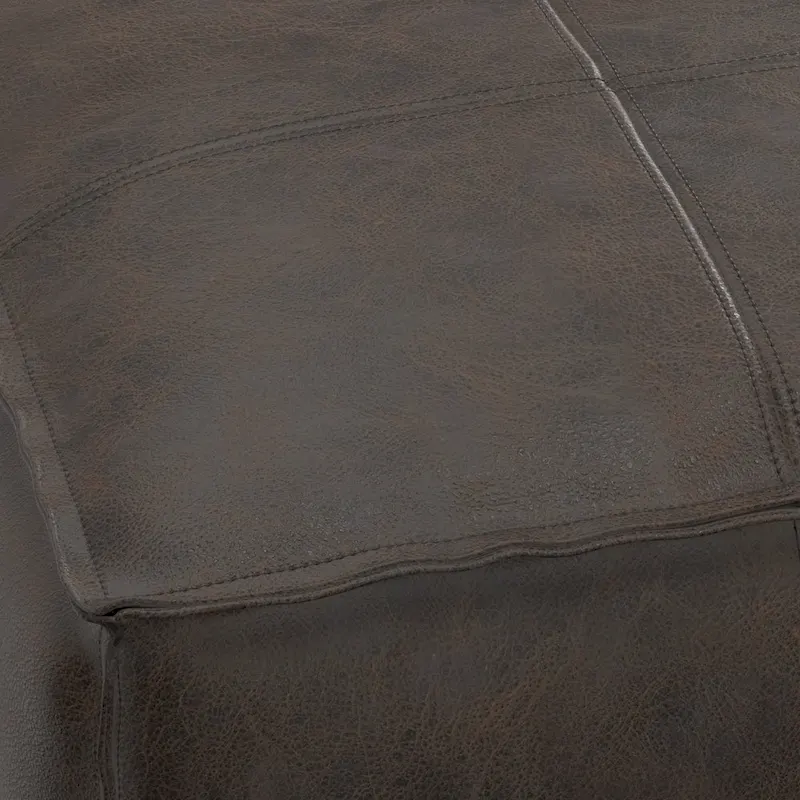 WYNDENHALL Erving Boho Square Pouf in Leather