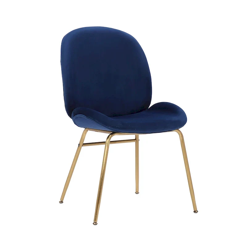 Velvet Dining Chair with Gold Legs