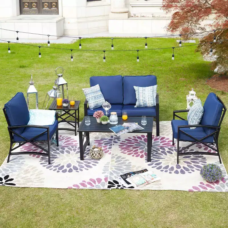 5pc Metal Loveseat Patio Conversation Set - Patio Festival