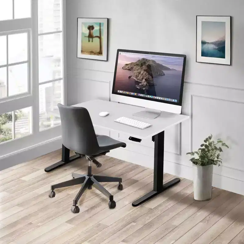 Mount-It! Electric Standing Desk with 48 Tabletop, White & Black