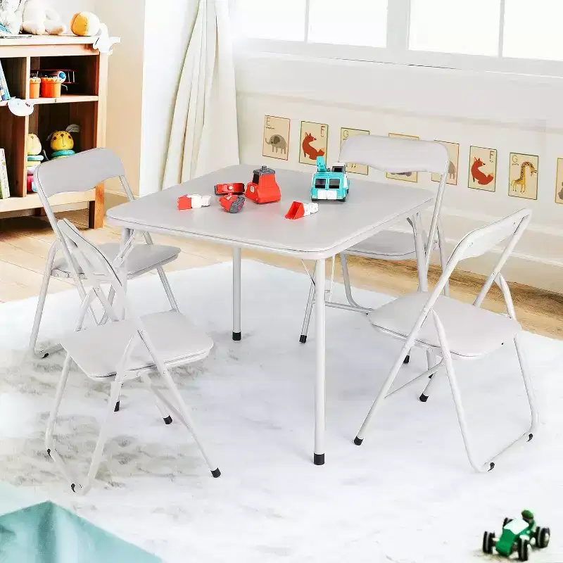 Acekool Kids' Table & Chair Set - Foldable, Padded Seating for Play & Meals