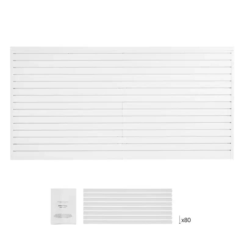 Slat Wall Paneling, 8 x 4 ft, PVC Garage Slatwall with Accessories, White Slat Wall Easy-to-Install Adjustable Slatwall Panel, White