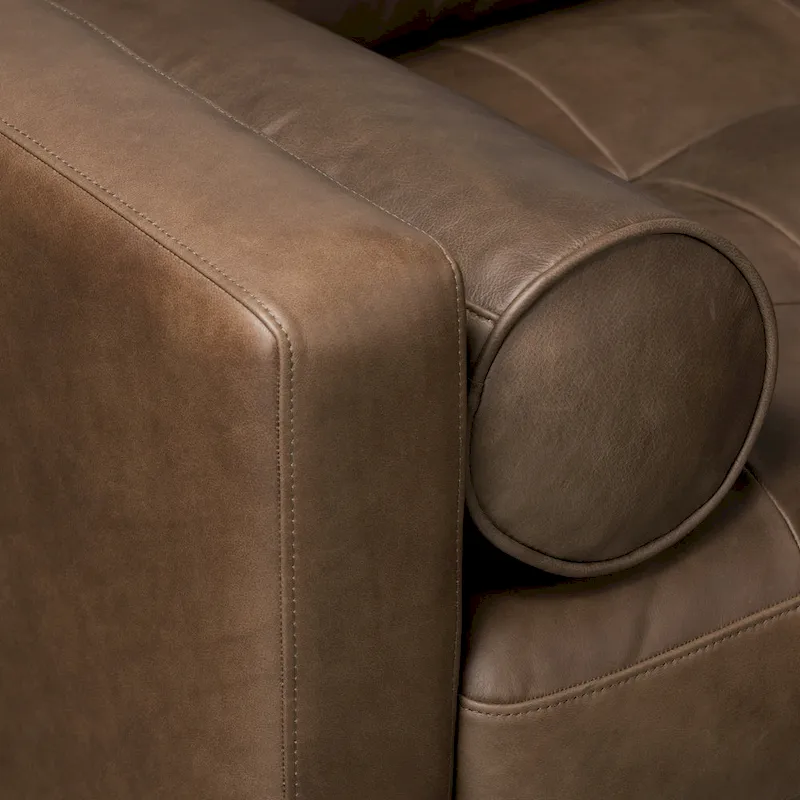 Poly & Bark Napa 104.5 Right-facing Sectional Sofa - Full Grain Genuine Italian Leather