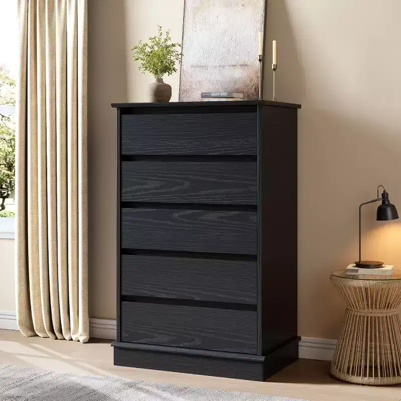 Tall Dresser for Bedroom, Vertical Wooden Chest of Drawers with Deep Storage, Closet Organizer