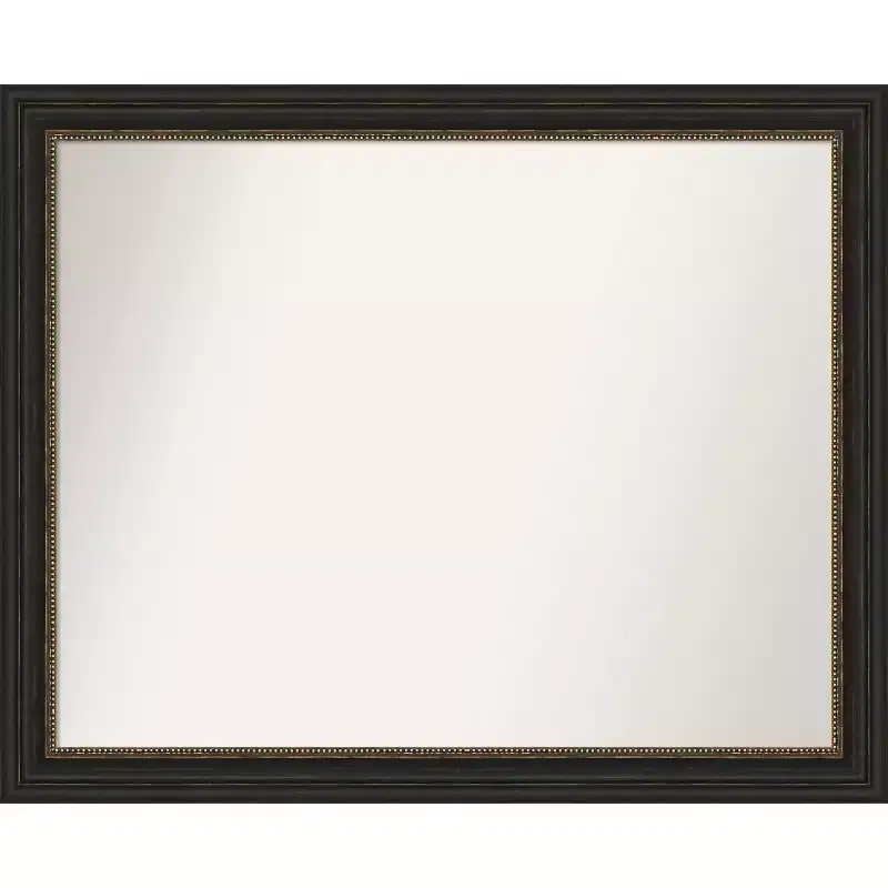 Amanti Art Accent Bronze Narrow Non-Beveled Bathroom Wall Mirror 25.5 x 31.5 in.