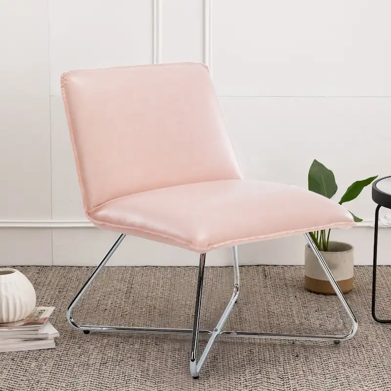 LUE BONA Mid Century Faux Leather Accent Chair With Adjustable Backrest - 31.5 H X 22.2 W X 23.6 D