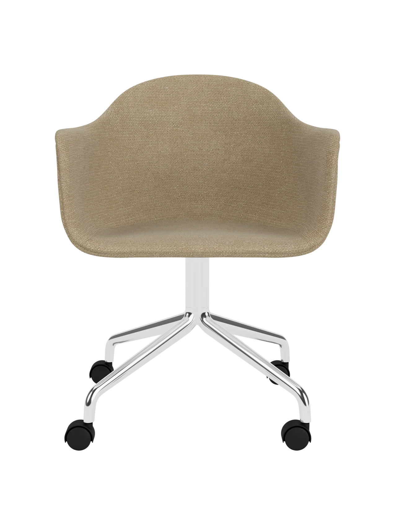 Swivel Dining Chair with Casters, Polished Aluminium Base ¨C 25mm Foam
