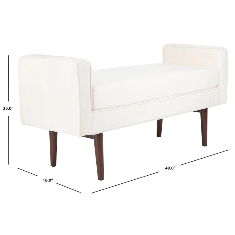 Mid-Century Modern 25-inch Bench - 49 W x 18 L x 25 H - 49Wx18Dx25H