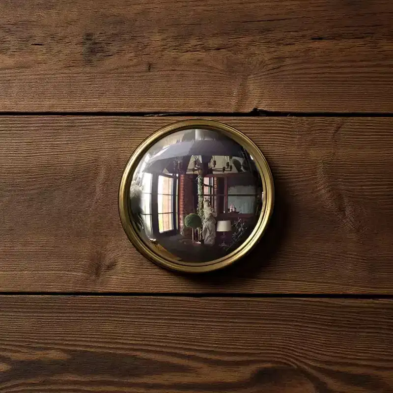 Slickblue Bull Convex Mirror Gold Leaf Metal Frame Decorative Mirror for Walls or Tabletop - X-Small/Small