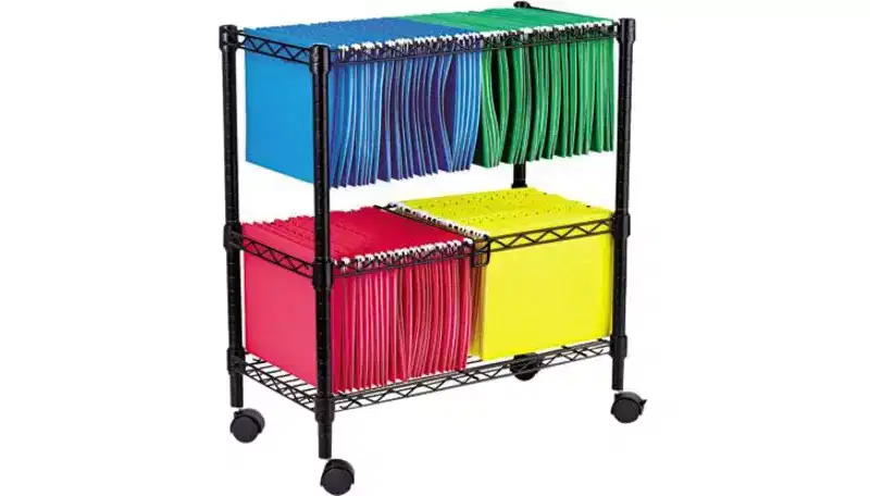 Alera Two-Tier Rolling File Cart, 26w x14d x 29-1/2h