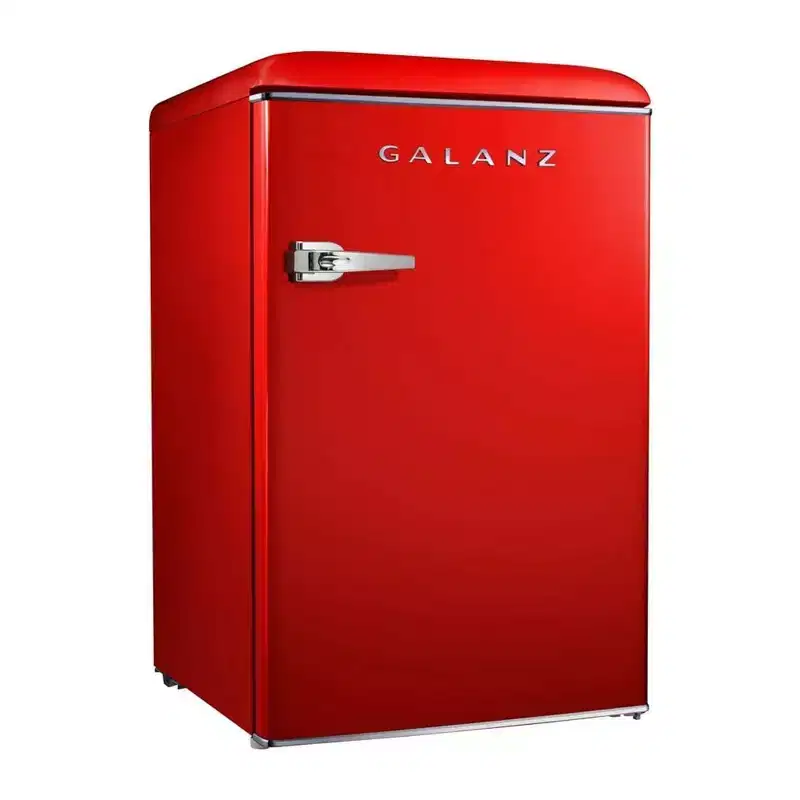Galanz 4.4 Cu. Ft. Retro Style Compact Single Door Refrigerator in Red