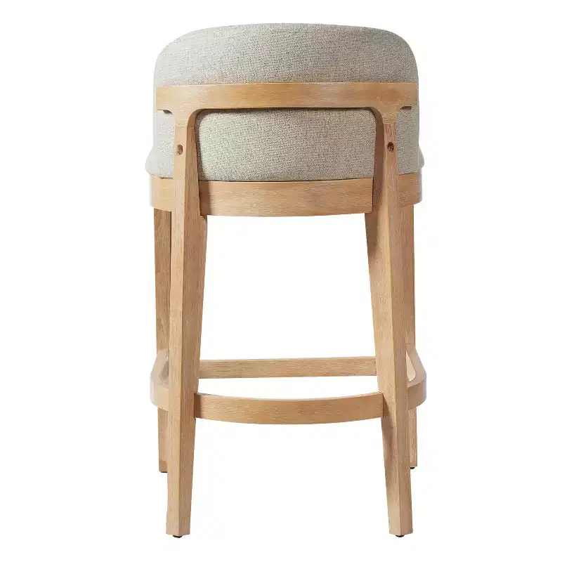 Christopher Knight Home Stephanie Farmhouse Rubberwood Upholstered Counter Stools with Curved Backrest (Set of 4)