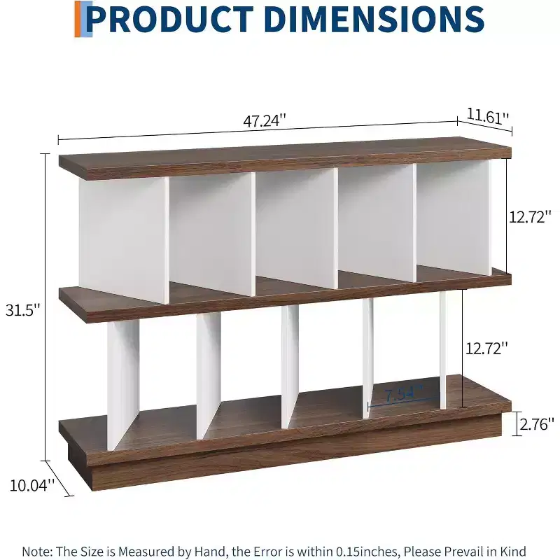 8 Cube Storage Organizer  Wood Low Bookshelf with 10 Removable Back Panels for Living Room, Bedroom, Entryway, Home Office