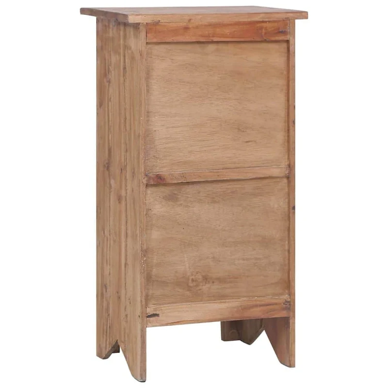 Brown Solid Mahogany Wood Nightstand with Cabinet Door, 3 Sizes