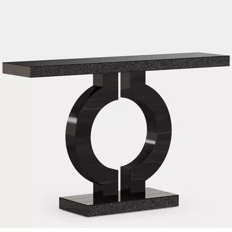 Lantine Modern 43 Mirrored Console Table with O-Shaped Base