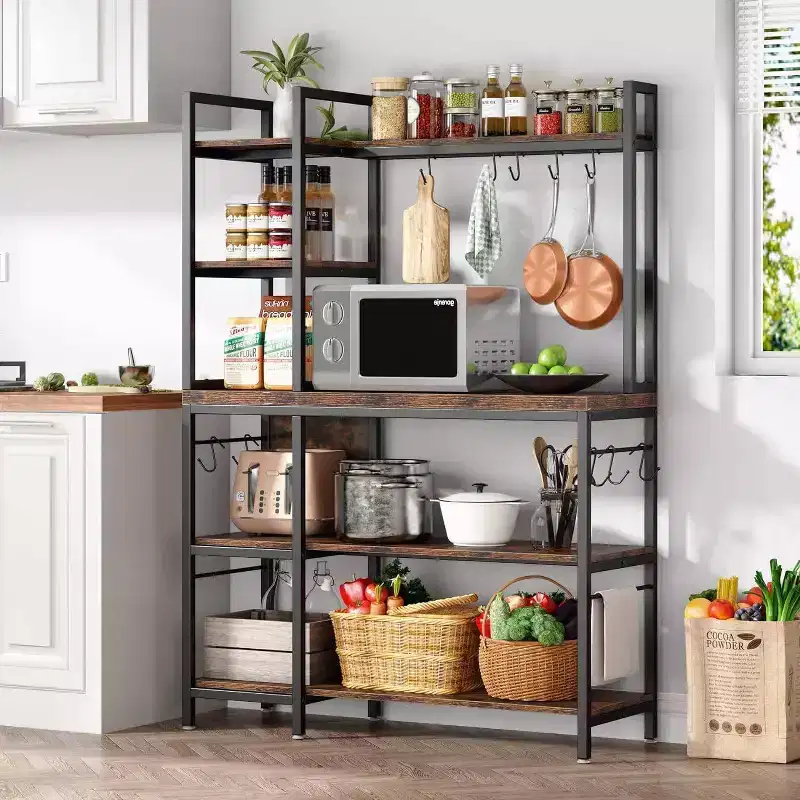 LITTLE TREE 5 Tier 43" Bakers Rack Brown/Black