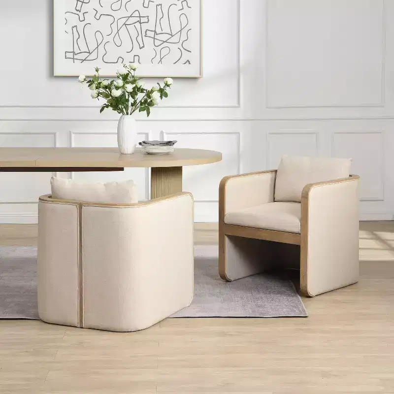 Christopher Knight Home Shan Modern Rubberwood Upholstered Dining Chairs (Set of 2)