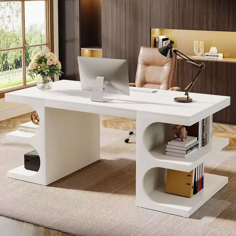 Lantine 62 Inches Wood Executive Desk for Home Office