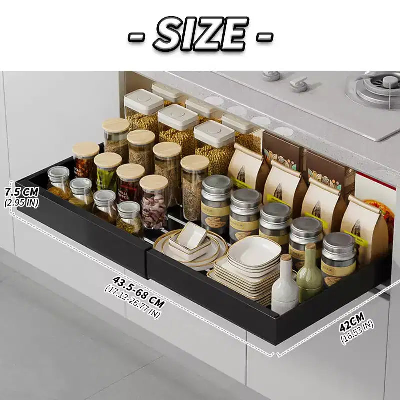 Pull Out Cabinet Organizer Fixed, Pull Out Drawers for Cabinets, Sliding Under Sink Storage Organization for Kitchen