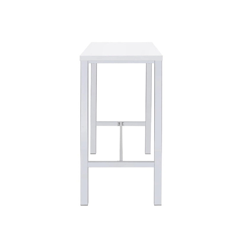 5 Piece Bar Height Dining Set in White and Chrome