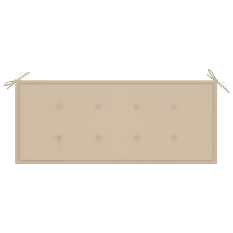 Garden Bench Beige, Brown Solid Acacia wood, 100% polyester fabric
