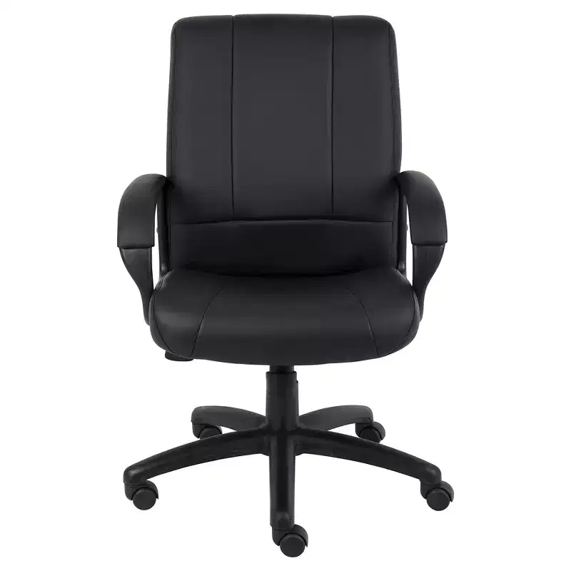 Caressoft Executive Mid Back Chair Black - Boss Office Products