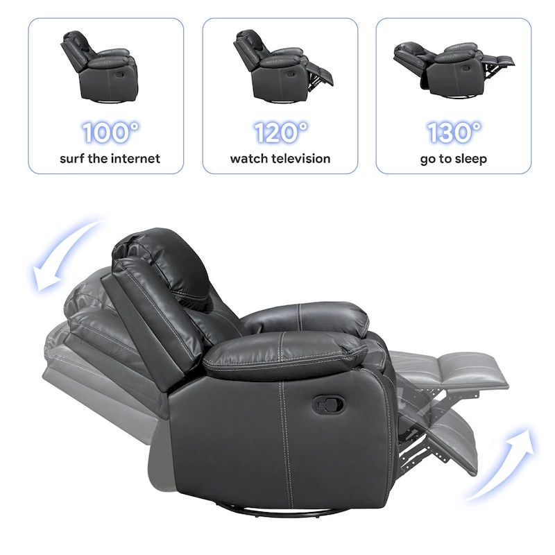 Recliner Rocking Chair With 360 Degree Swivel Recliner