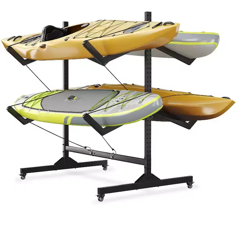 Heavy-Duty Freestanding Kayak Storage Rack Adjustable Steel