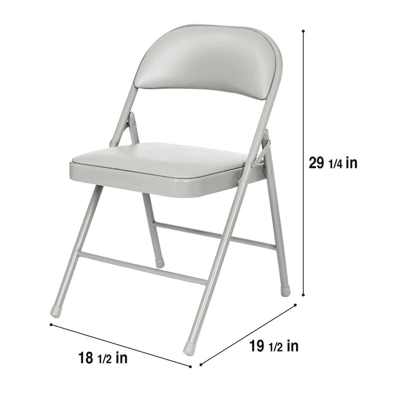 Hampden Furnishings Bernadine Basics Collection Vinyl Folding Chair, Pack of 4
