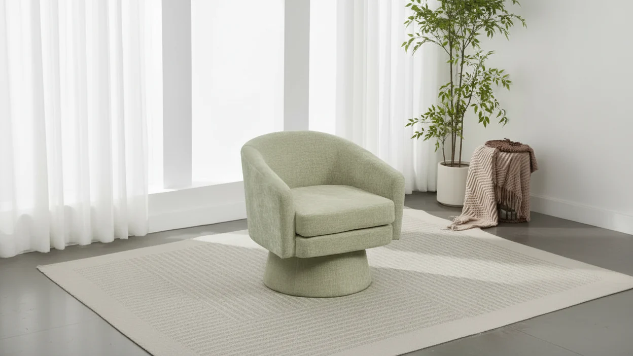 Contemporary 360 Swivel Chenille Upholstered Chair with Cushion
