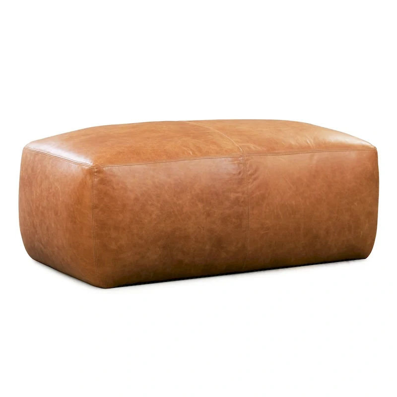 Full Grain Italian Leather Ottoman