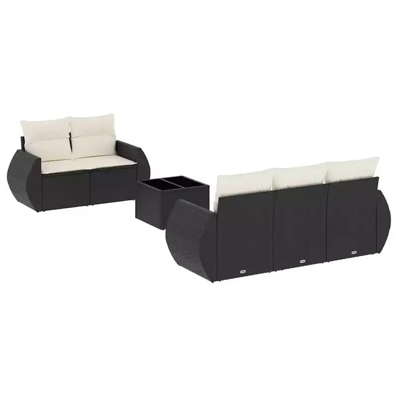 vidaXL 6 Piece Patio Sofa Set with Cushions Outdoor Furniture Poly Rattan