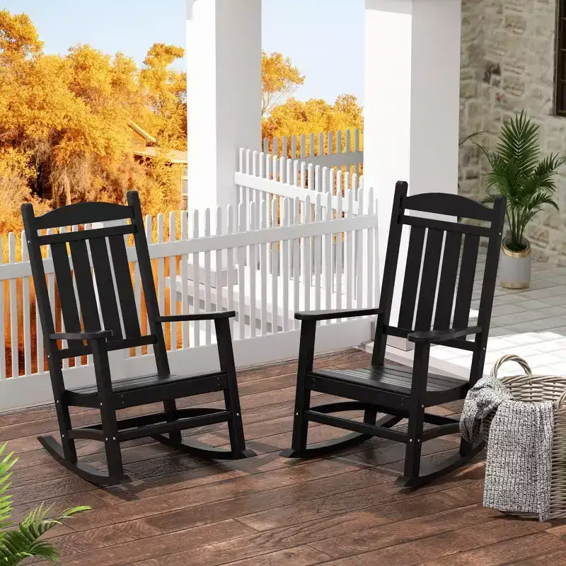 WestinTrends All-Weather Outdoor Patio Poly Classic Porch Rocking Chair (Set of 2)