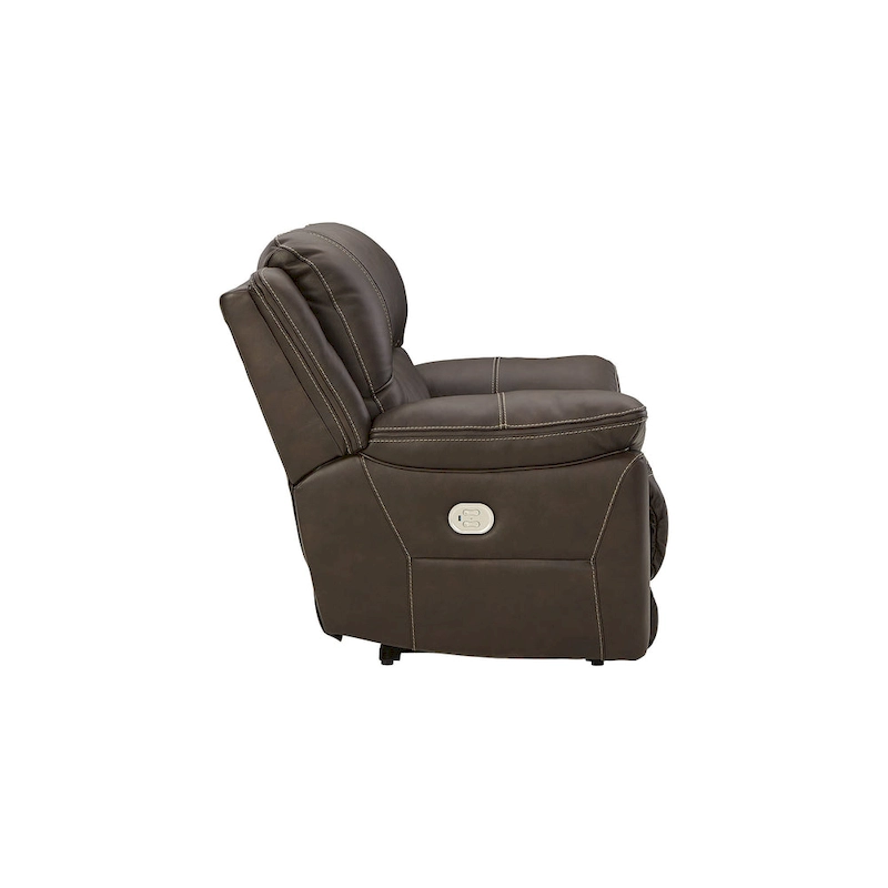 Signature Design by Ashley Dunleith Brown Leather Power Zero Wall Recliner