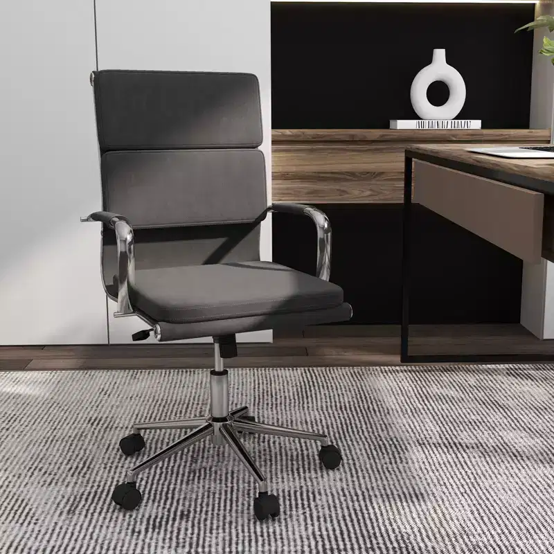 Costway Ergonomic Office Desk Chair w/Rocking Backrest Height-adjustable Padded Seat