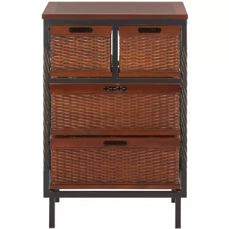Andrew 4 Drawer Storage Unit - AMH6511 - Dark Teak - Safavieh Couture
