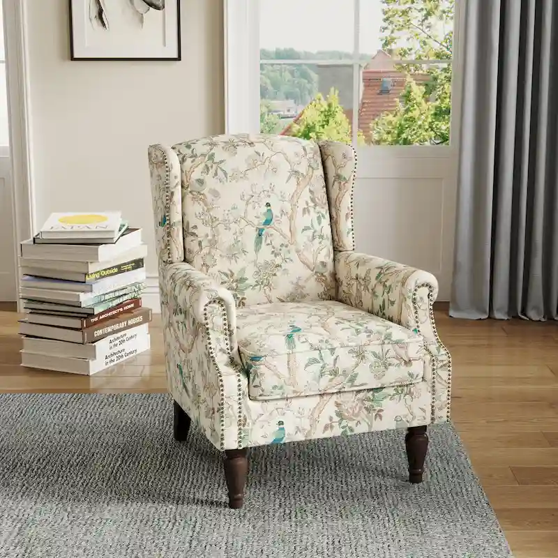 Upholstered Accent Chair Nailhead Trim Arm Chair