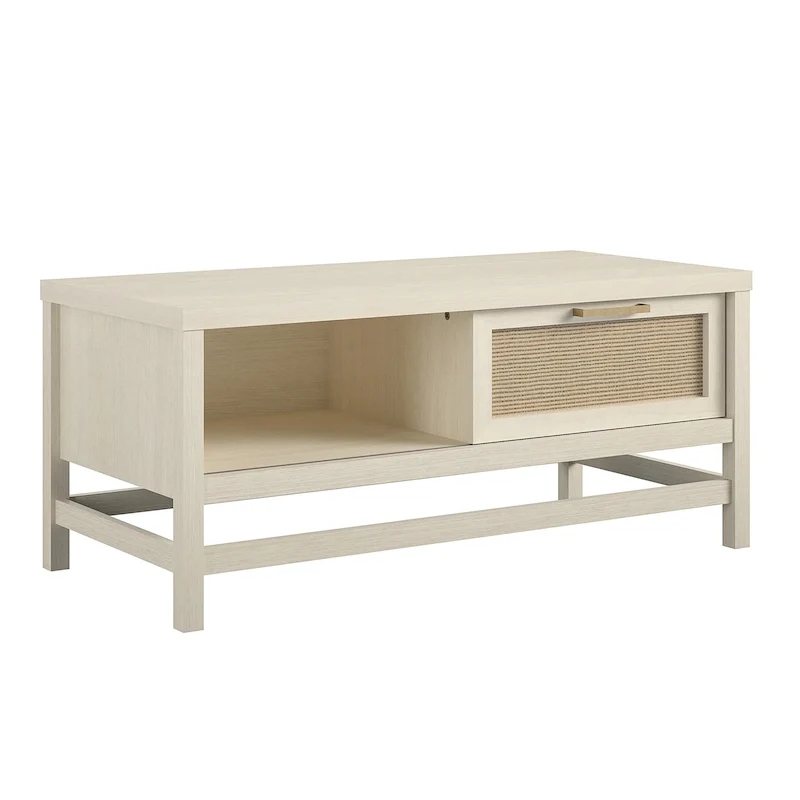 Modern Wood Coffee Table with Lower Shelf | Living Room Center Table | Storage Design