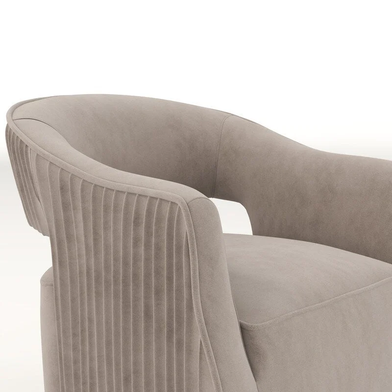 SEYNAR Modern Glam Velvet 360 Degree Swivel Open-Back Accent Armchair